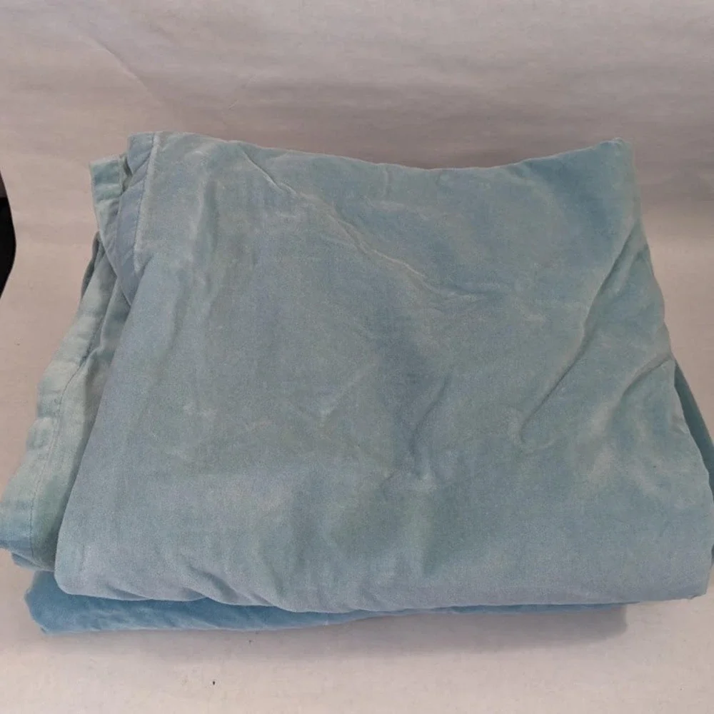 IKEA Sanela Aqua Velvet Room Darkening Curtains 55x98 Room Darkening 2 Panels
